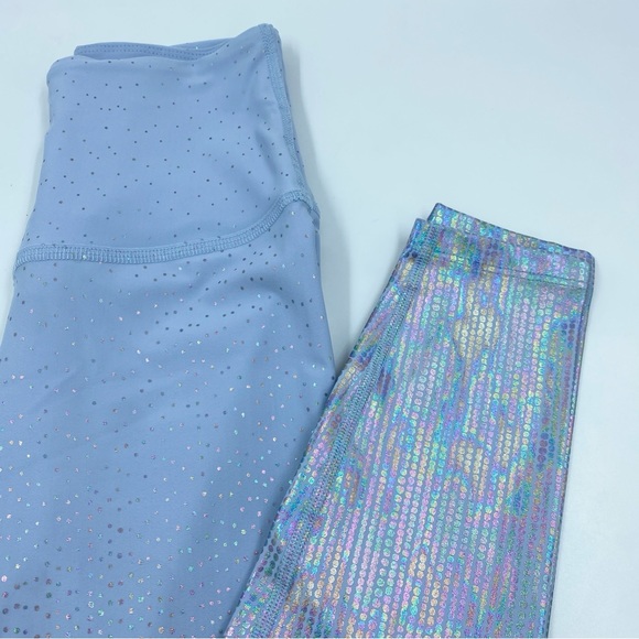 Beyond Yoga Serene Blue Silver Ombre Metallic Alloy High Waist Leggings S EUC - Picture 6 of 7